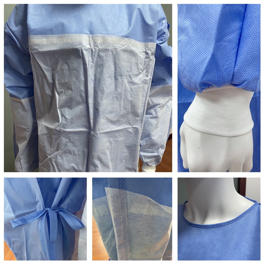 S&J Manufacturer supply Disposable Sterile Reinforced Hospital clothes AAMI level 2 Non woven doctor nurse medical surgical gown