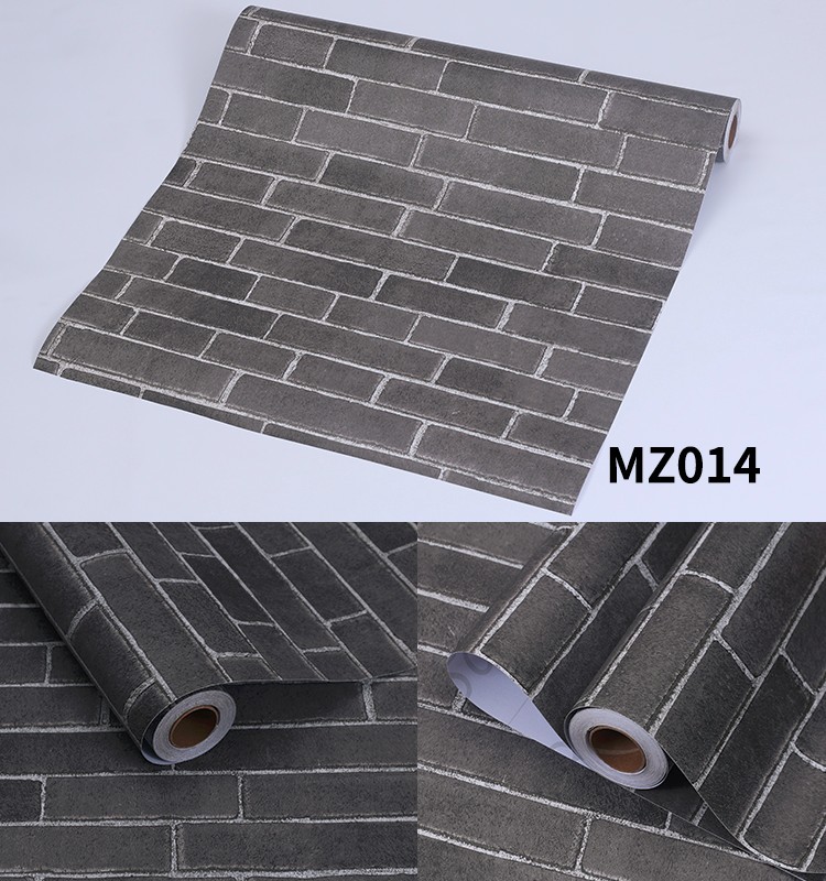 3D Slate Stone Brick Effect Wallpaper PVC 3D Brick Wallpaper For Walls