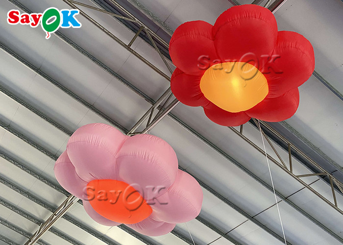 Custom 1.5m 2m 190T Artificial Inflatable Lighting Flower