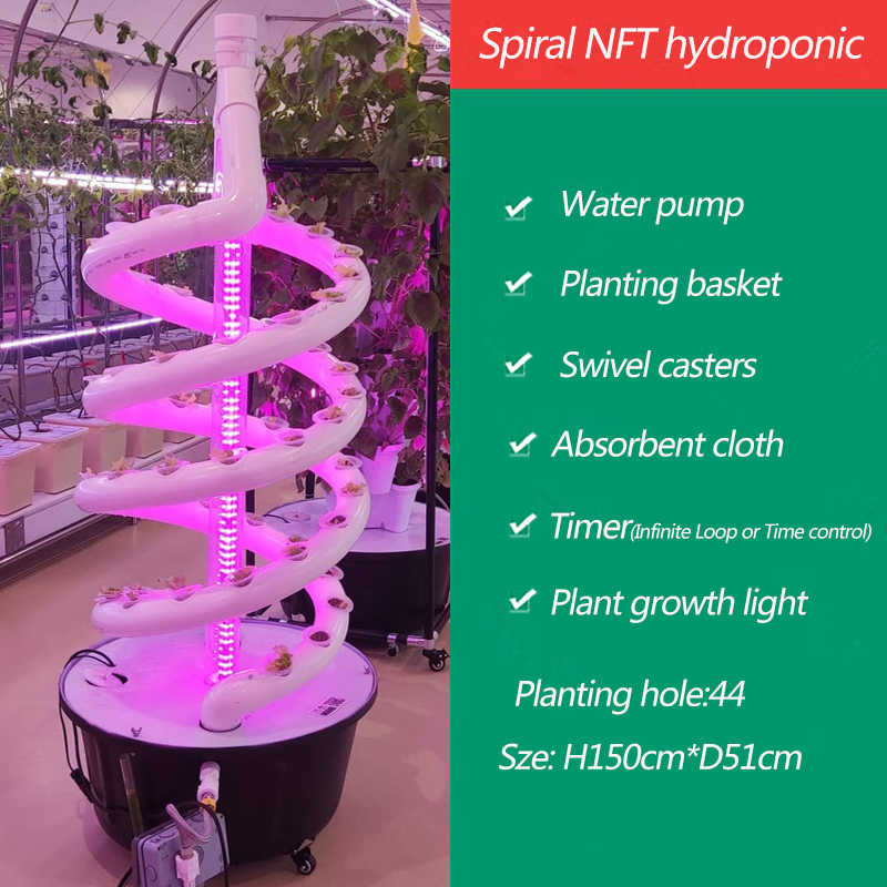 Plants Double Helix Hydroponic Rotating Farming Spiral NFT Hydroponic System