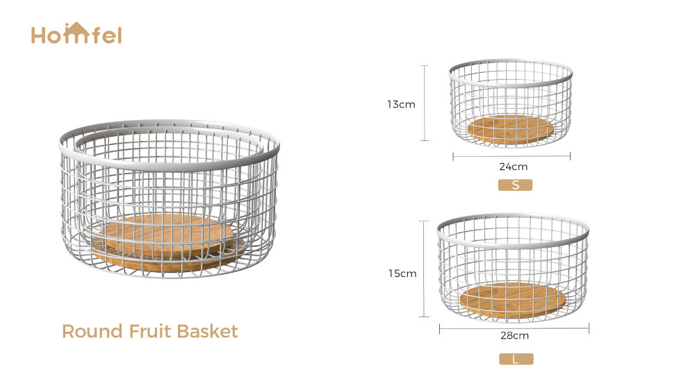 Modern Design Kitchen Organizer Iron Wire Basket For Storing Sundries Countertop
