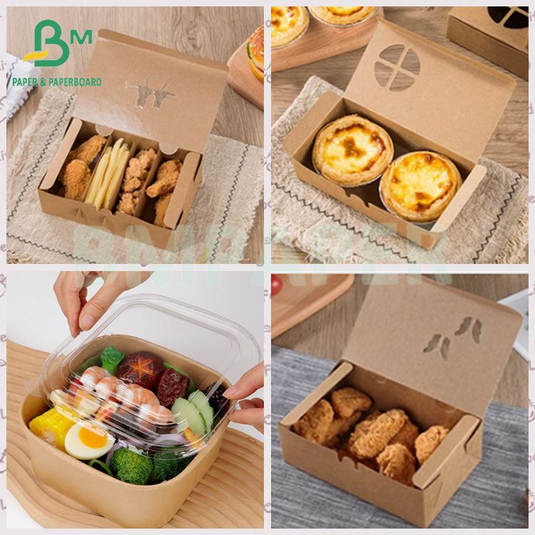 Fast Food Packing Brown Kraft 270gsm Greaseproof  PE Coated Paper