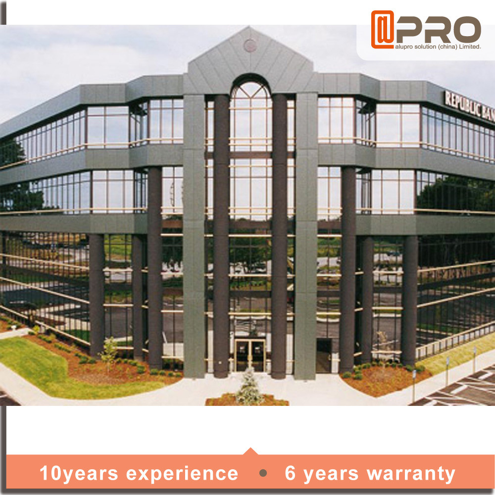 Architectural 4mm 5mm Aluminum Curtain Wall Facade