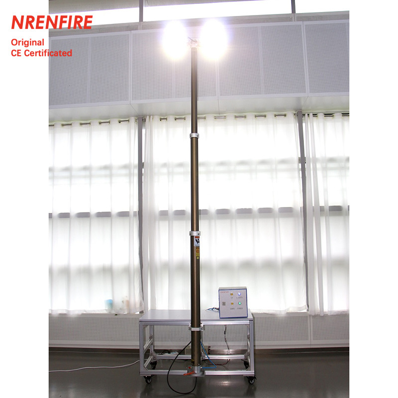 4.6m pneumatic telescopic mast light tower-inside wires-4x60W LED-remote control-for mobile light tower or solar tower