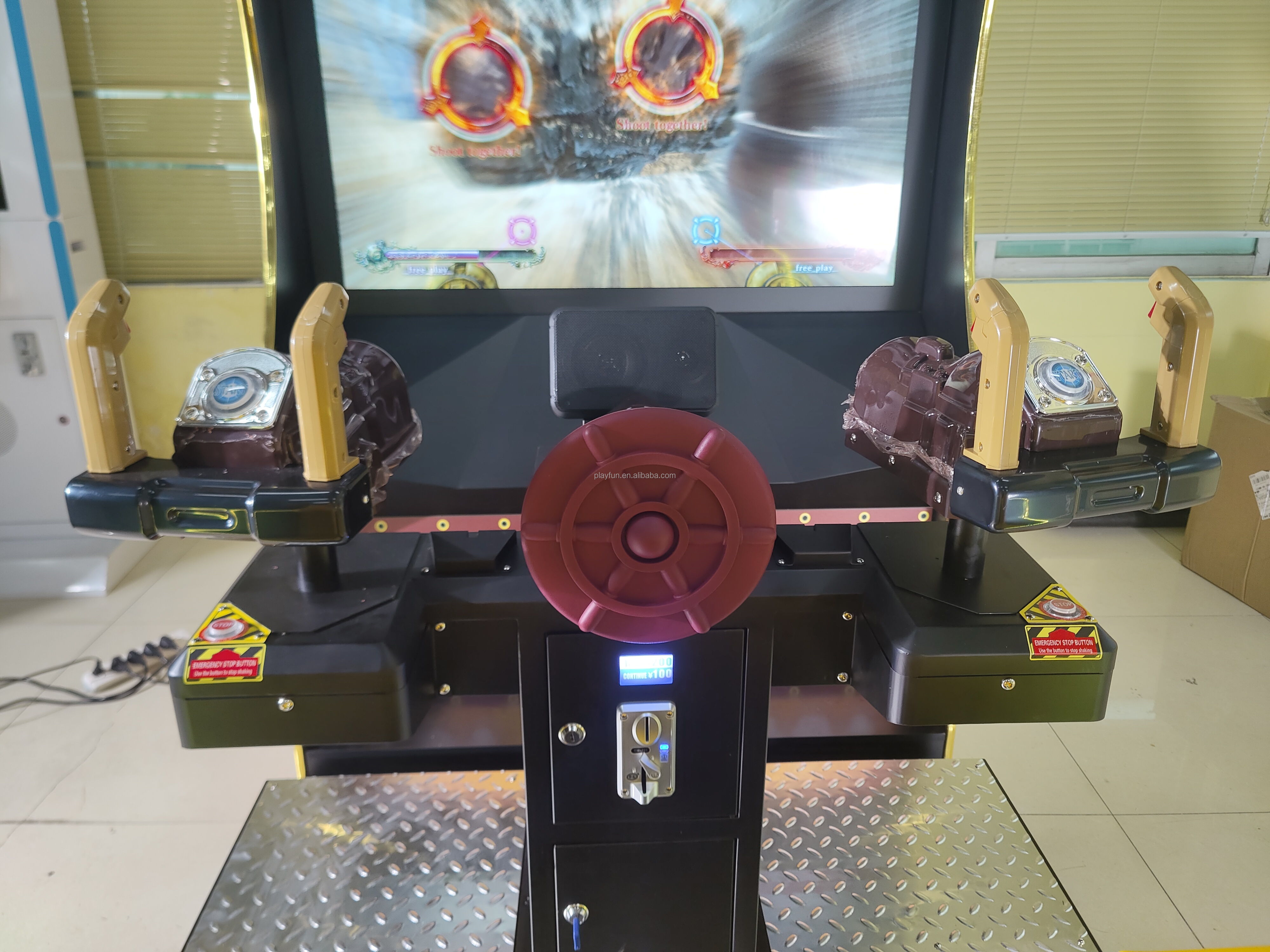 Indoor Commercial Amusement Park Sport 2 Players pirate ship Big Lcd Video Arcade Simulated Shooting Games Machine