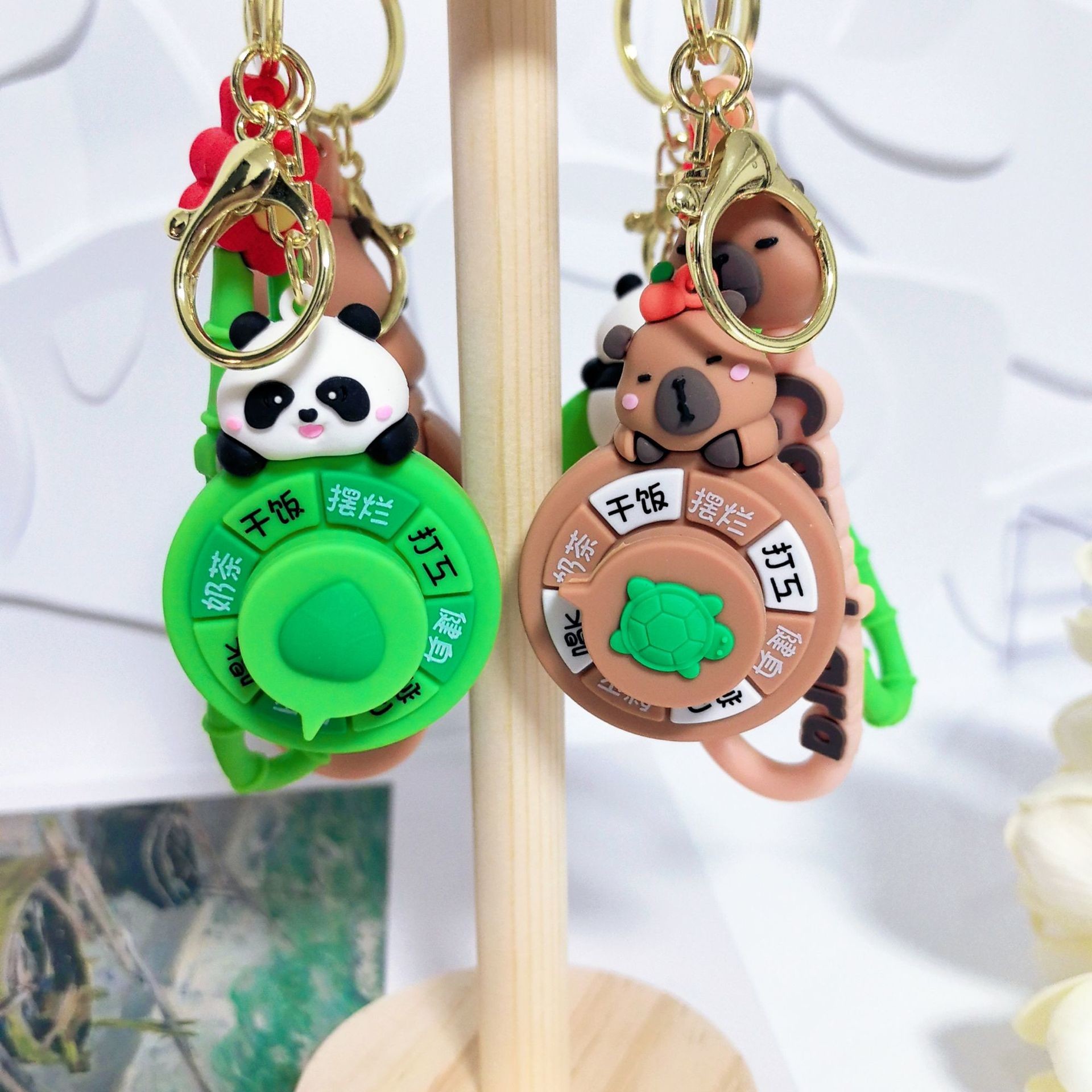 Kawaii Backpack Purse Handbag Keychain Charms with Cartoon Animals Pendant