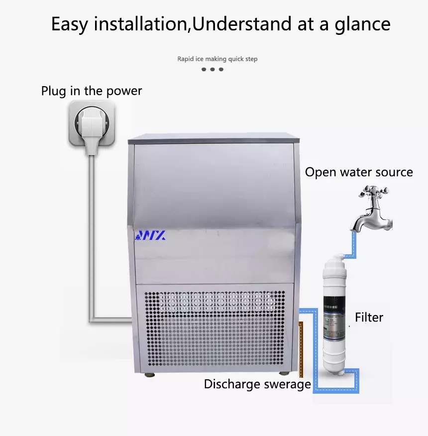 Danfoss Compressor Ice Cube Making Machine For Coffee Shop / Convenience Store