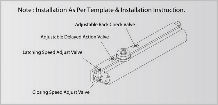 Automatic Heavy Duty Commercial Door Closer UL Listed Fire Rated For Wood Metal Door