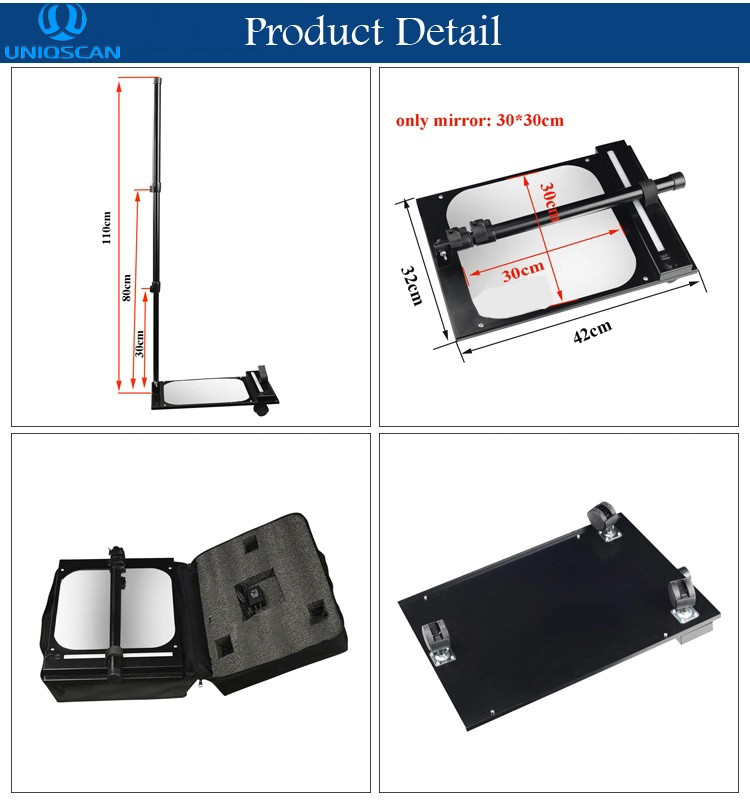 Square 12" Mirror Acrylic Under Vehicle Inspection System