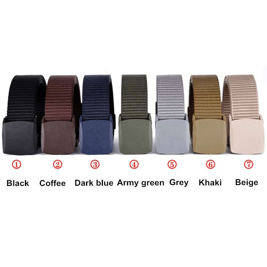 Jacquard Plastic Buckle Nylon Belt 2.5mm Thick Canvas Fabric Belt