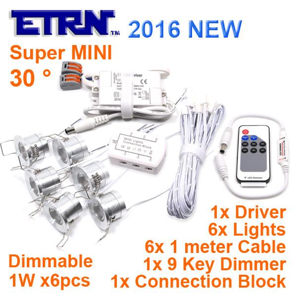 1W MINI COB LED SET Dimmable Buried lights 30° Cabinet Spotlights 100-240VAC