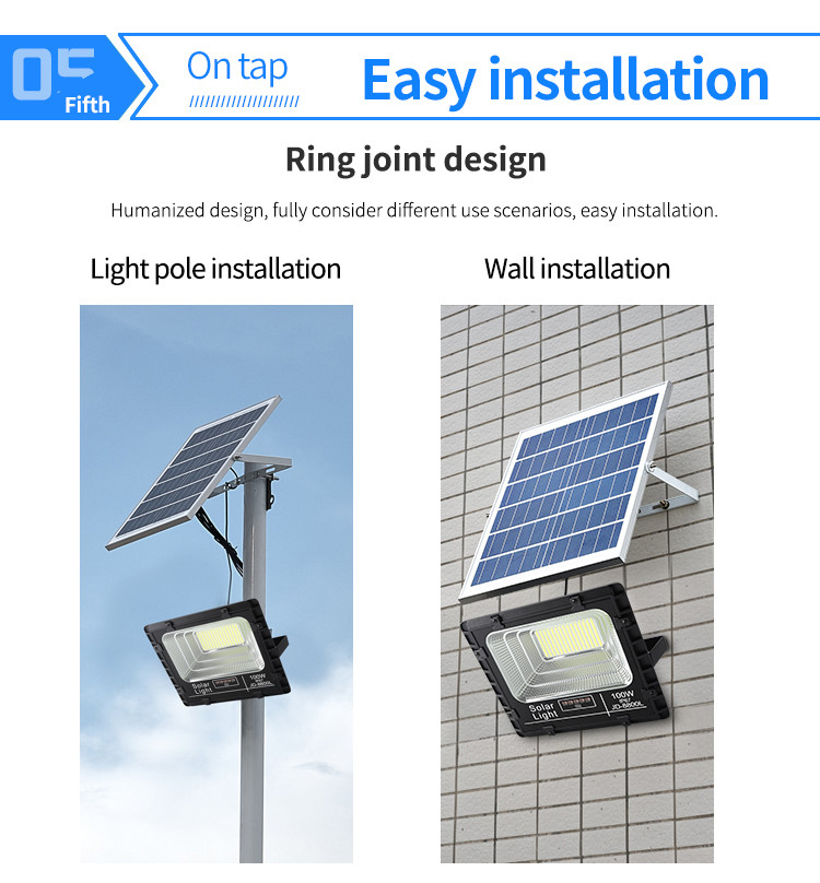 ODM 300W Solar Flood Light Power Outdoor Lamp Remote Ip65 Waterproof 100w 500w Led