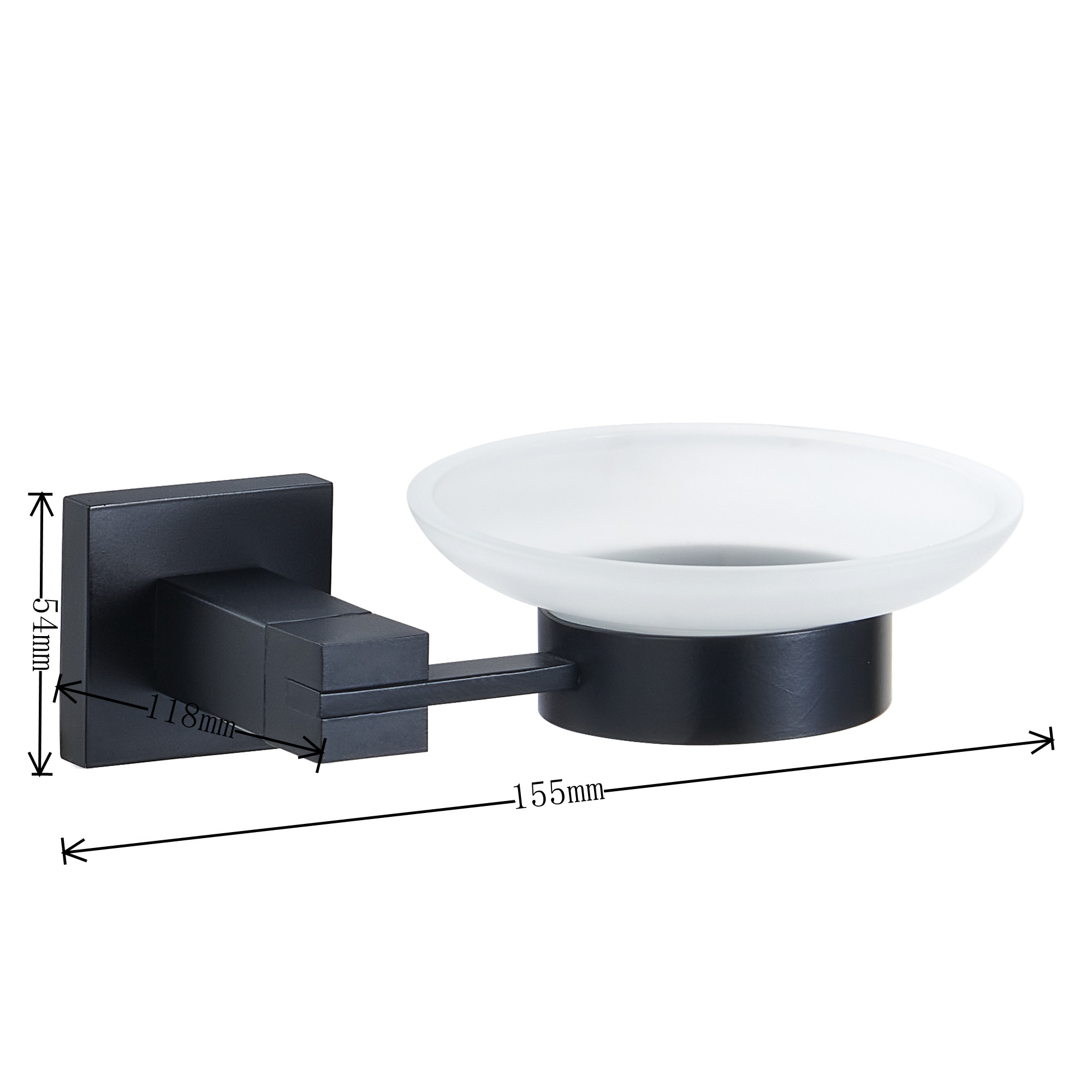 Satin Soap Case Wall Mounted Glass 304 Stainless Steel Bathroom Soap Holder