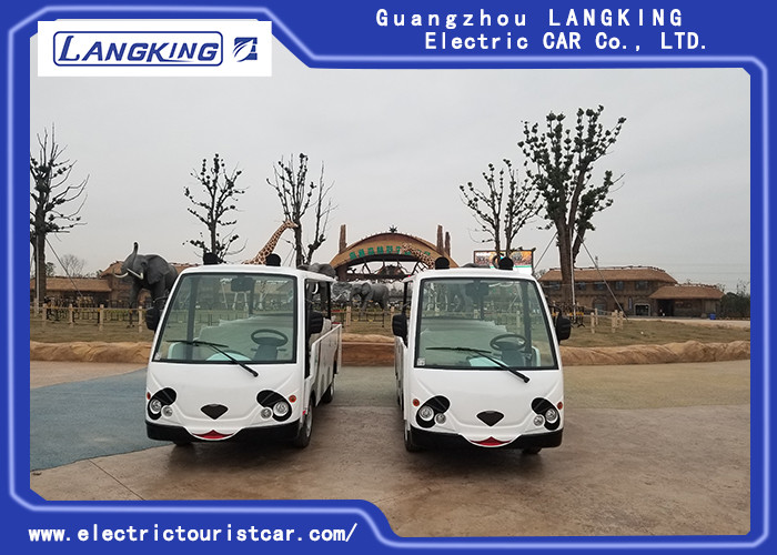 Closed Electric Shuttle Bus , 14 Person 4 Wheels Electric Tourist Car With Vacuum