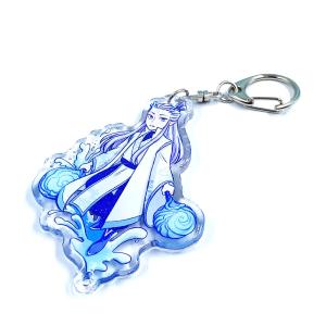 China Custom laser cut high quality double glitter epoxy transparent key chain charm with various keychain accessory on sale