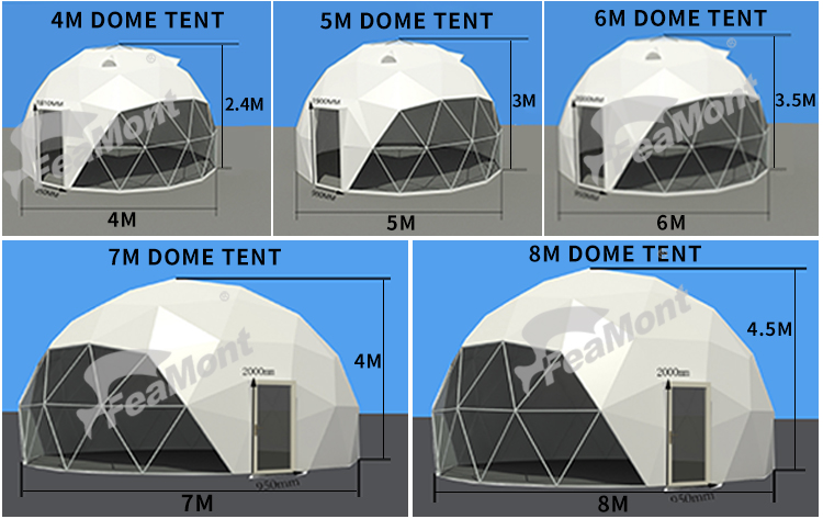 Custom Logo Luxury Geodesic Dome Glamping Tent Outdoor Waterproof
