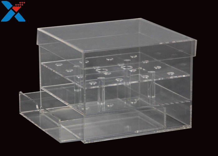 Clear Acrylic Flower Case Recyclable, High Grade Acrylic Rose Box With Drawer