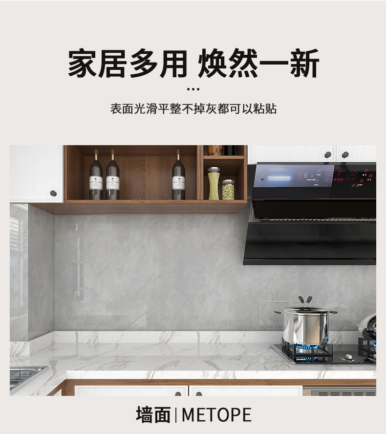 OEM Marble Effect Kitchen Wallpaper Dark Grey Marble Tile Effect Wallpaper