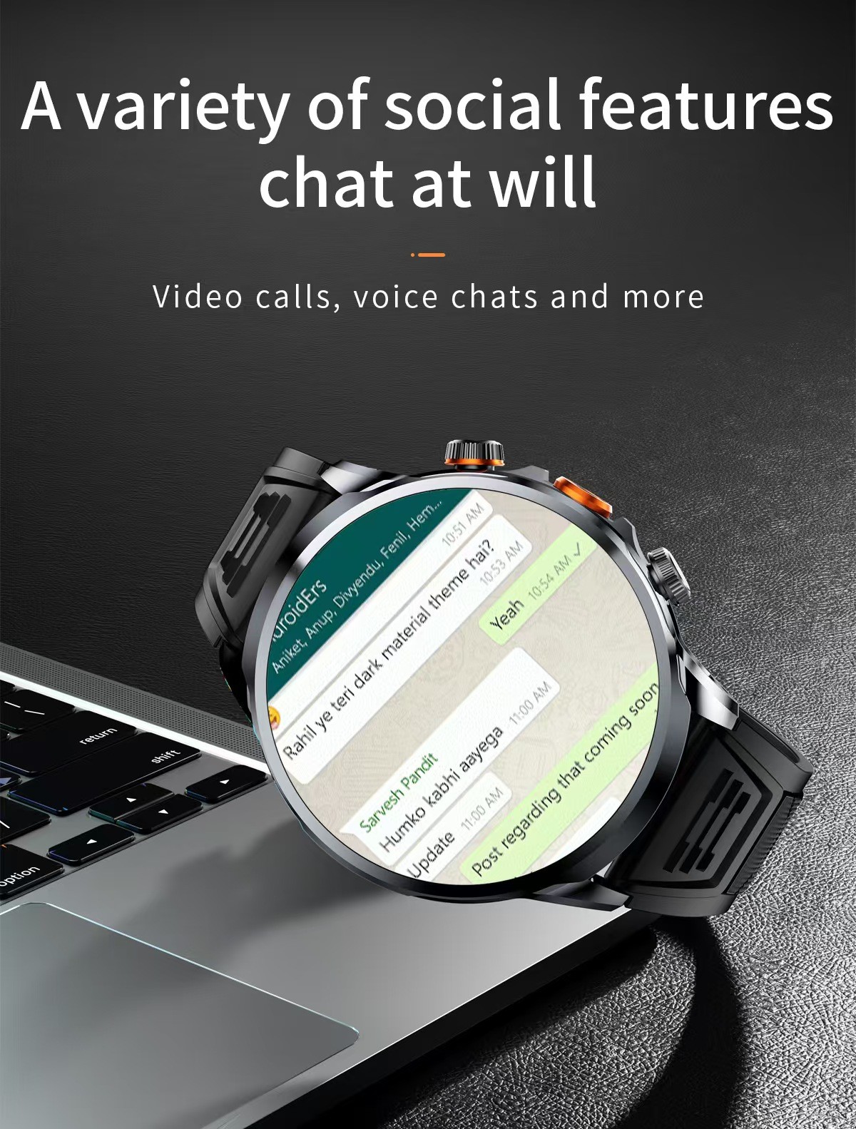 H18 Android 4G Smart Watch Camera WIFI For Men 1.85 Inch Screen 1100mAh 3GB + 32GB