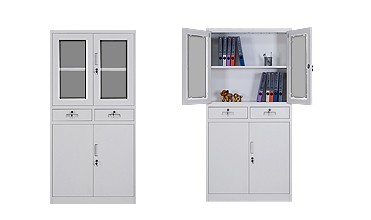 Glass Door 0.160 CBM 45kgs Capacity Metal Filing Cupboard