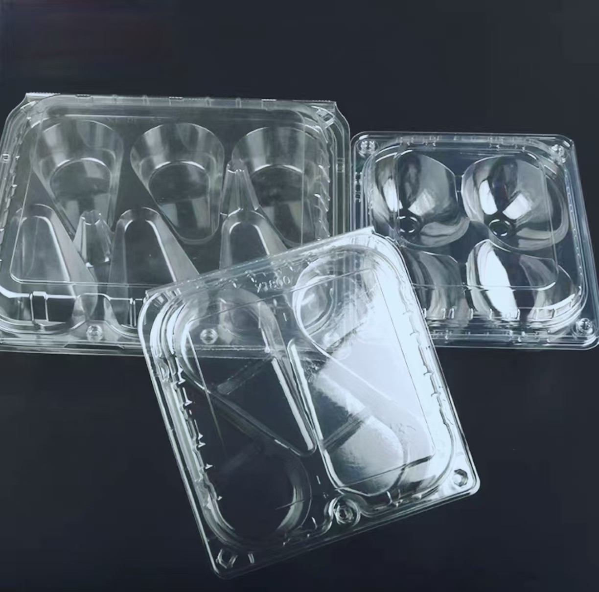 Customized disposable transparent 4 cells avocado vacuum formed clamshell packaging 6 cavity PET plastic transparent strawberry fruit packaging box
