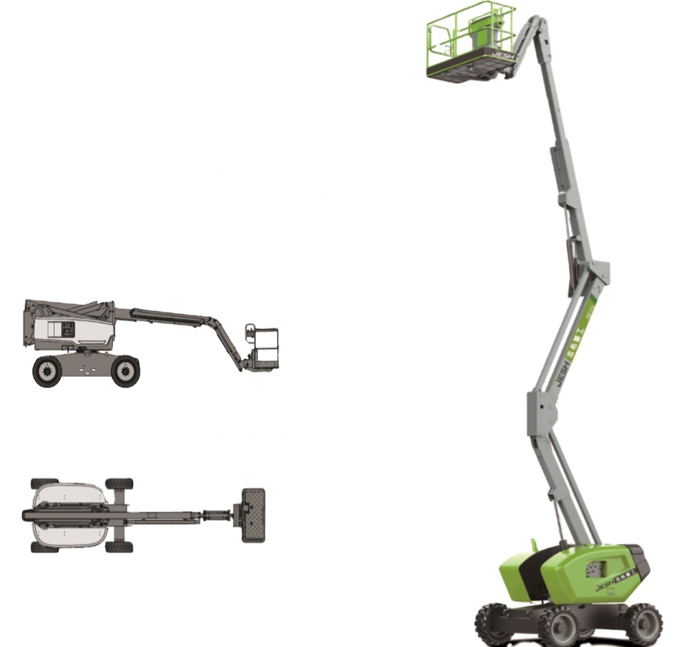 Hydraulic diesel engine 230kg capacity 14m Self propelled articulating boom lift for building