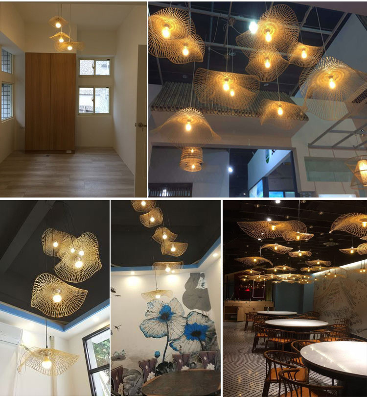 Handmade Rattan pendant light fixtures For Kitchen Dining room Bar Lighting Fixtures (WH-WP-01)