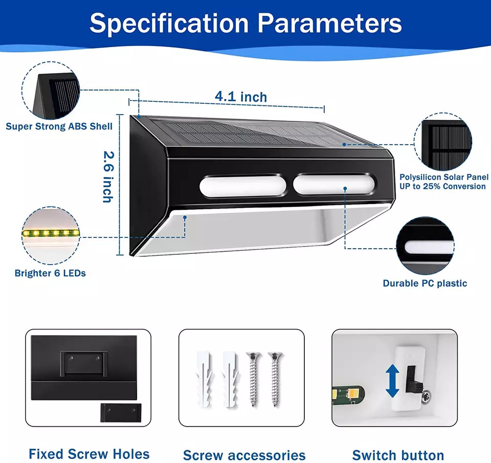 Waterproof Solar Fence Lights Solar LED Garden Lights For Yard Patio