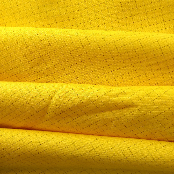 4mm Grid Cotton Polyester Carbon Woven Anti Static T C Fabric