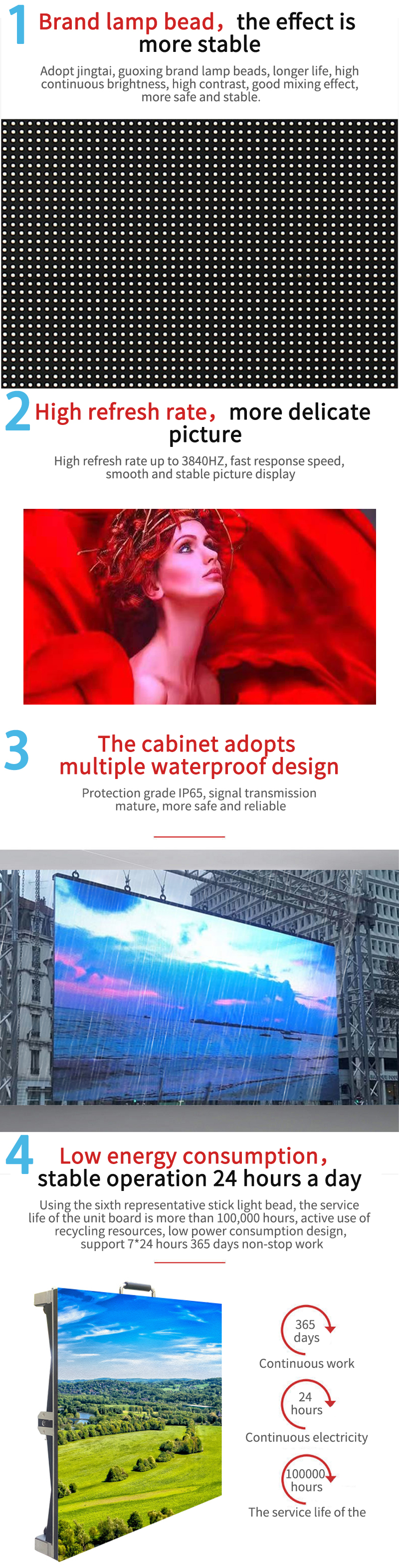 4.81mm Pixel Outdoor Rental LED Display Seamless Splicing High Brightness LED Screen