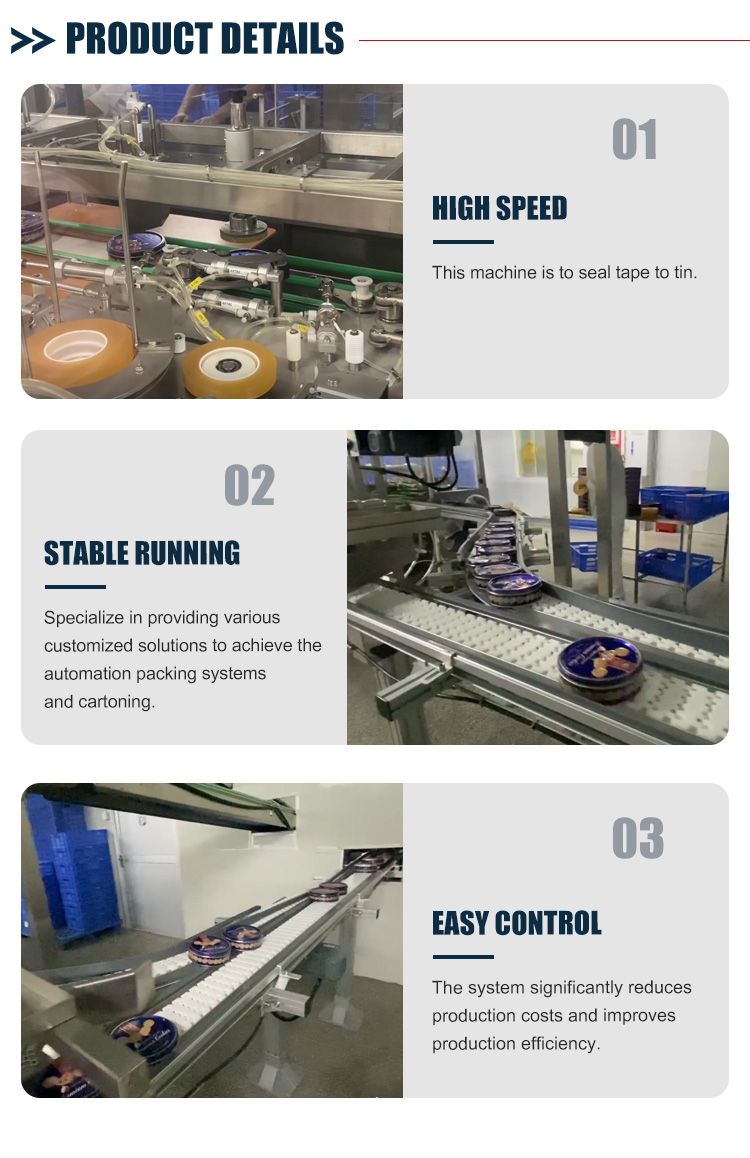 High Quality Cookie Packing Line Electric Tin Seal Machine Biscuit Food Automatic Sealing Machines