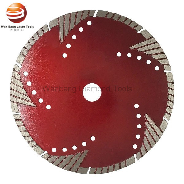 Sintered Turbo Concrete Cutting Saw Blade With Triangle Protective Teeth