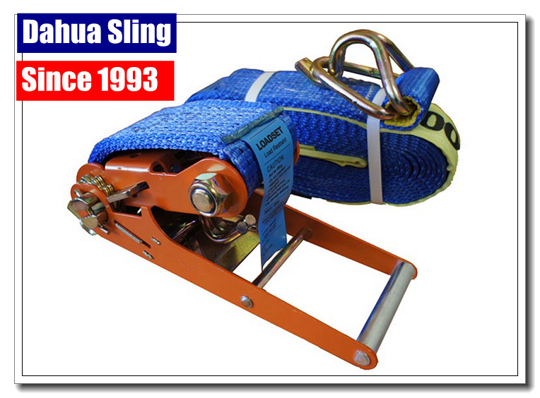 Lockable Vehicle Tie Down Straps , 75mm X 9mtr Trailer Ratchet Straps