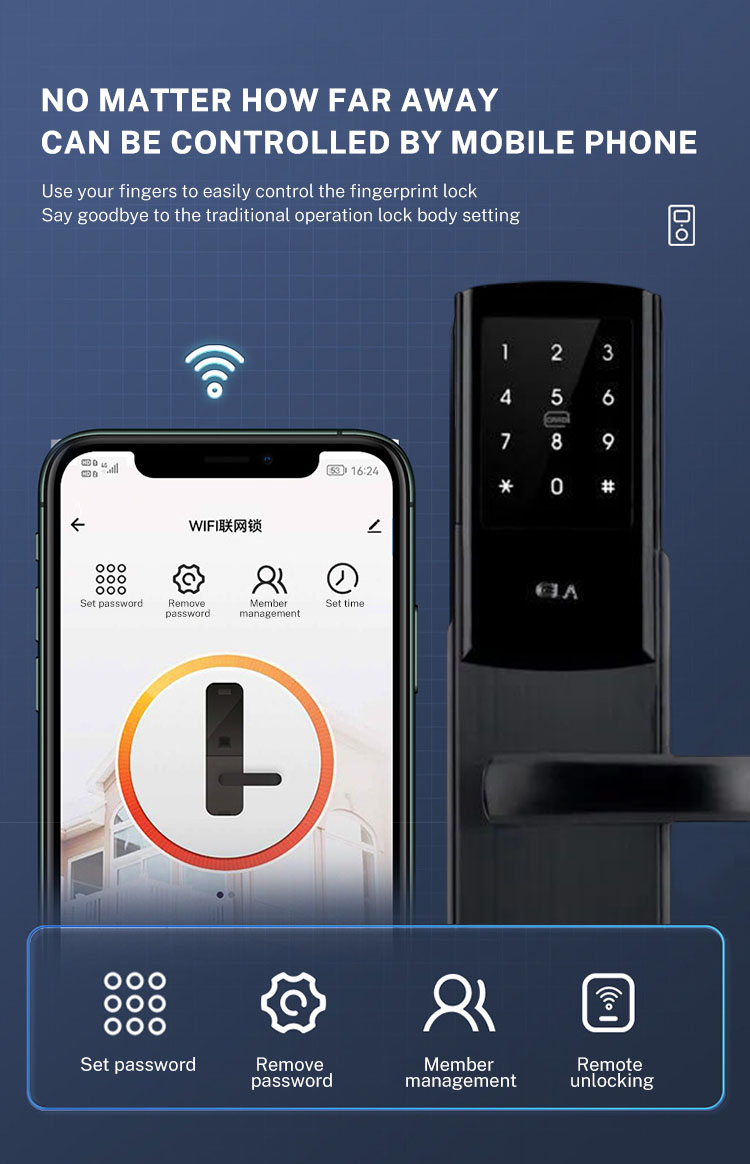 Office Face Recognition Door Lock Fingerprint Scanner Door Access System