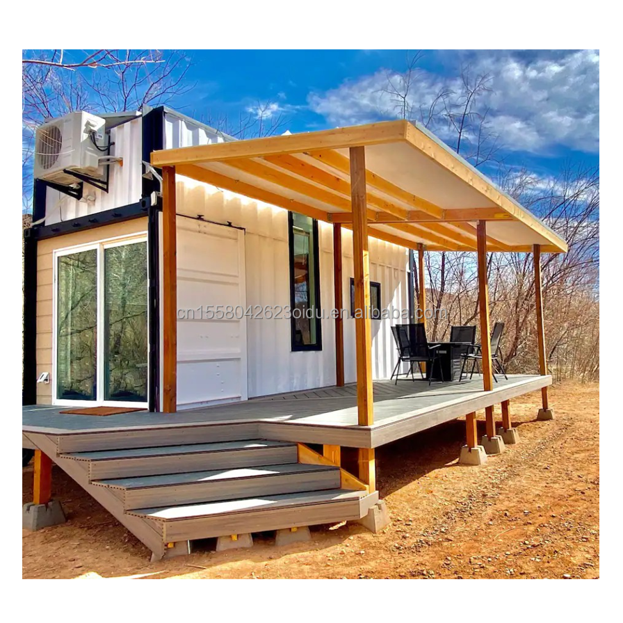 Customized Color 40ft LOFT Family Style Mobile House with Prefabricated Steel Structure and Wooden Exterior Wall
