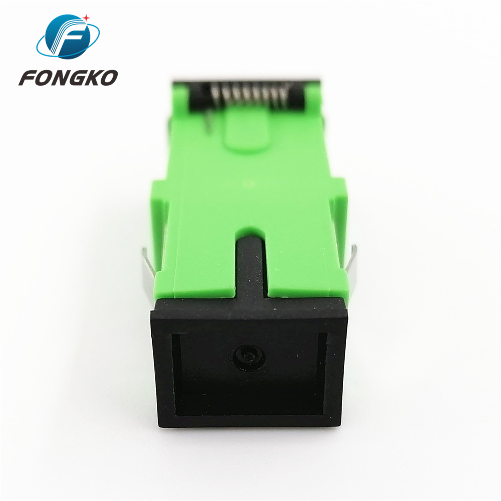 Black Auto Shutter SC/APC Adapter SC Simplex Green Shell Singlemode Fiber Optic Adapters
