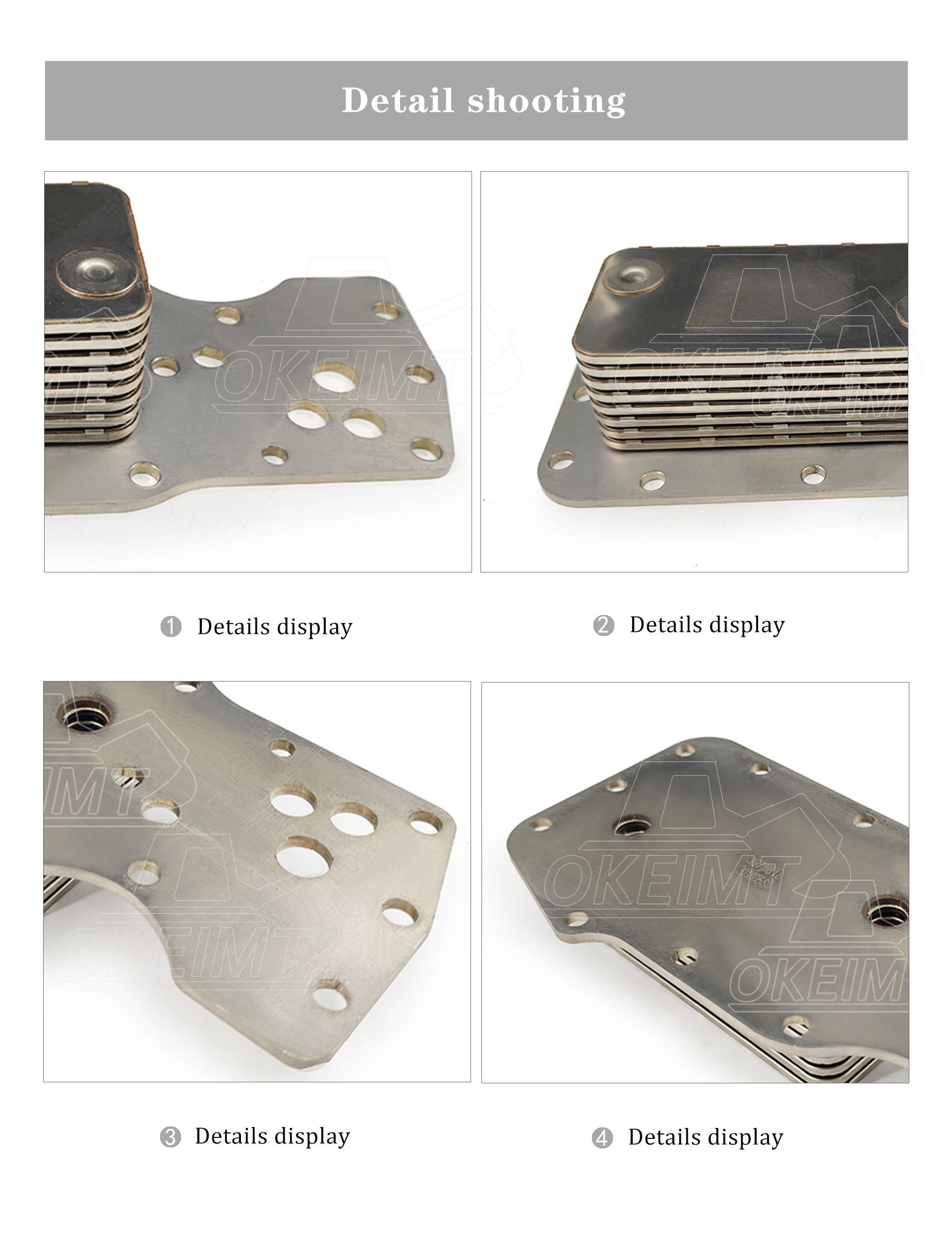 OKEIMT High Quality Excavator Parts Engine 6D107 8P Hydraulic Oil Cooler Core 6754-61-2110