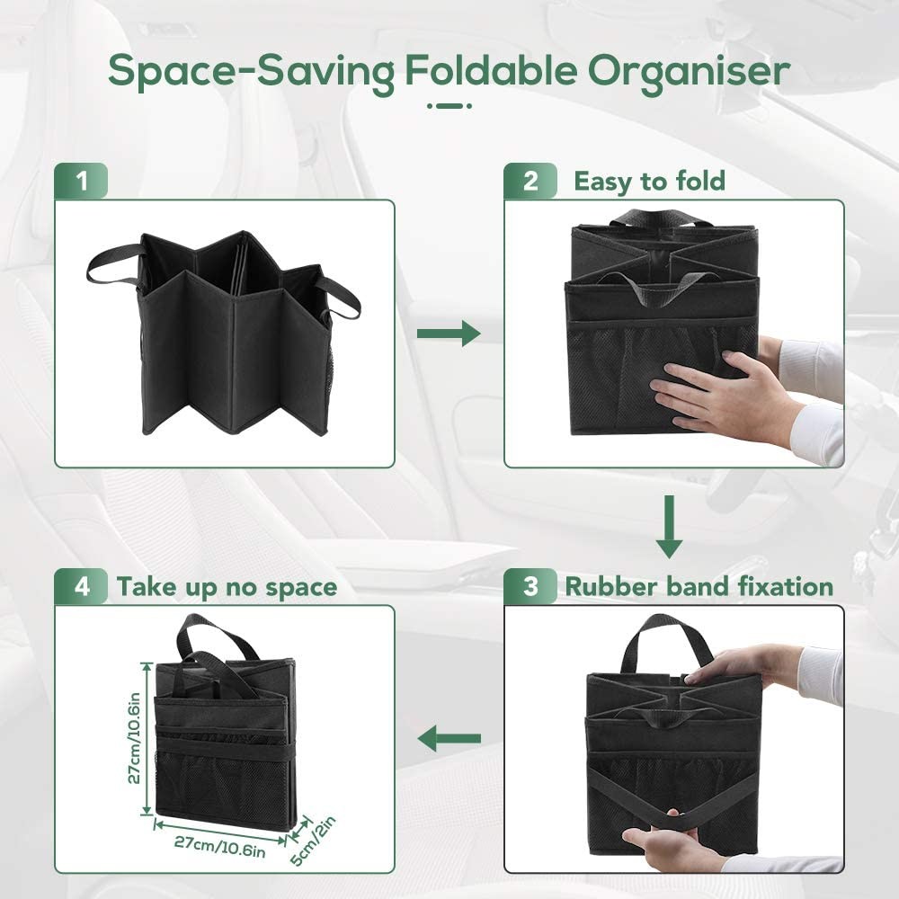 Large Shopping Car Organizer Bags Grocery Foldable Front Back Seat Truck 19X10X10"