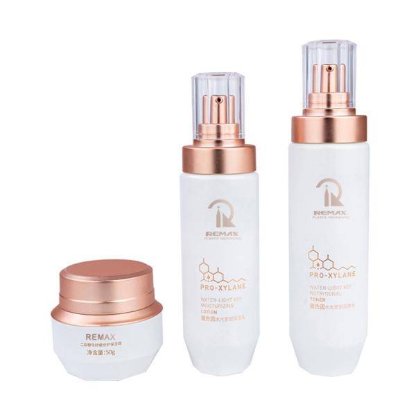 50g/100ml/120ml Glass White cylindrical Smooth with white pump for cosmetic