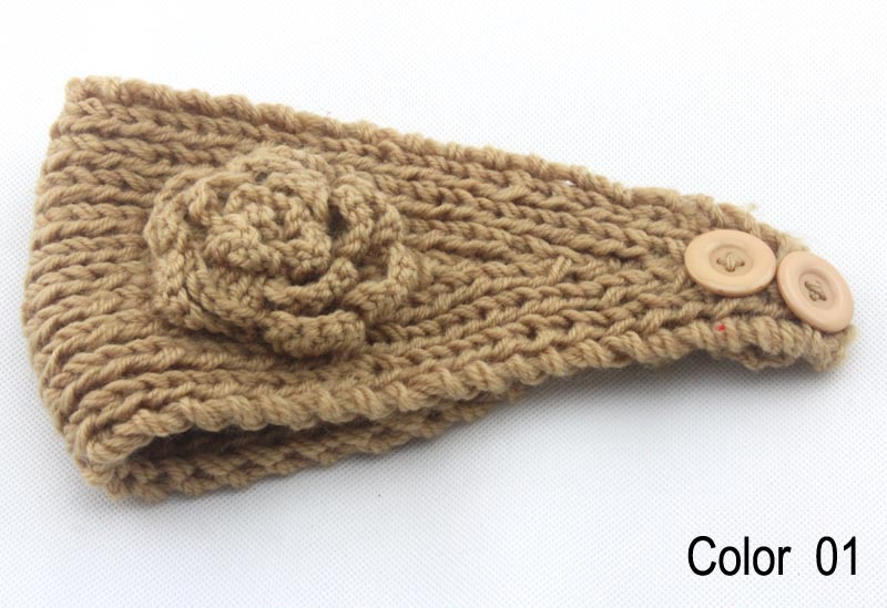 Women knitted headband with flower,crochet headband- Handmade tenia, Hair Accessories