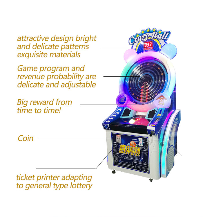 Kid Coin Operated Lottery Game Machine For Ball Games Ticket Game