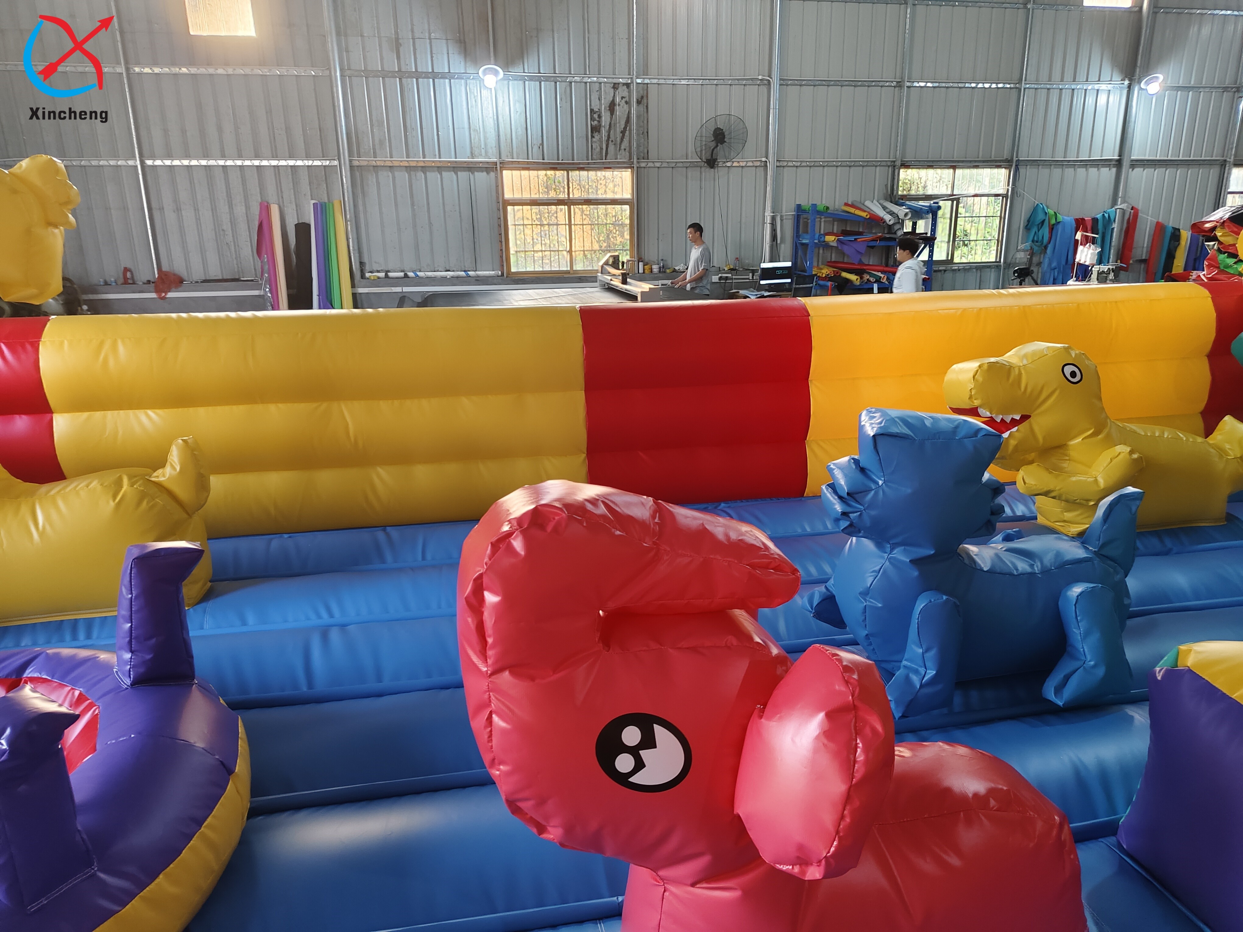 Inflatable Bouncy House Colourful Obstacle Course Inflatable Fun City Playground