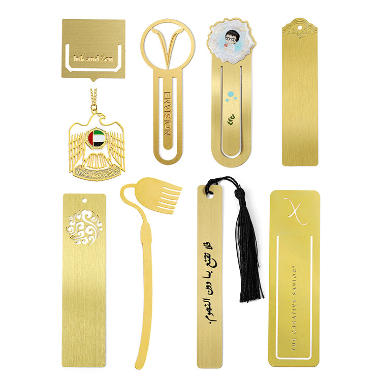 Custom Metal Enamel Magnetic Bookmarks Gold Sliver Plated Painted