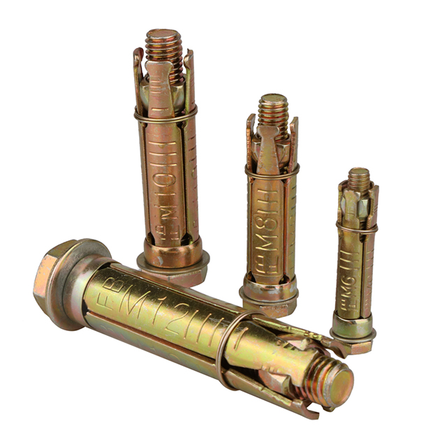 Mechanical M5-M100 Colored Zinc Plated Four Piece Gecko Expansion Tube Explosion Bolt