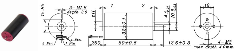 8000 Rpm 12 Volt Dc Motor High Torque Coreless 27907mA Starting Current