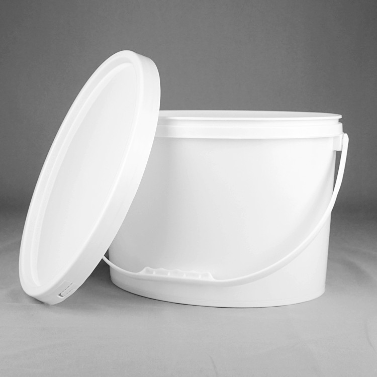 1 Gallon 2 Gallon Oval Plastic Bucket Ice Cream Packaging With Lid Handle