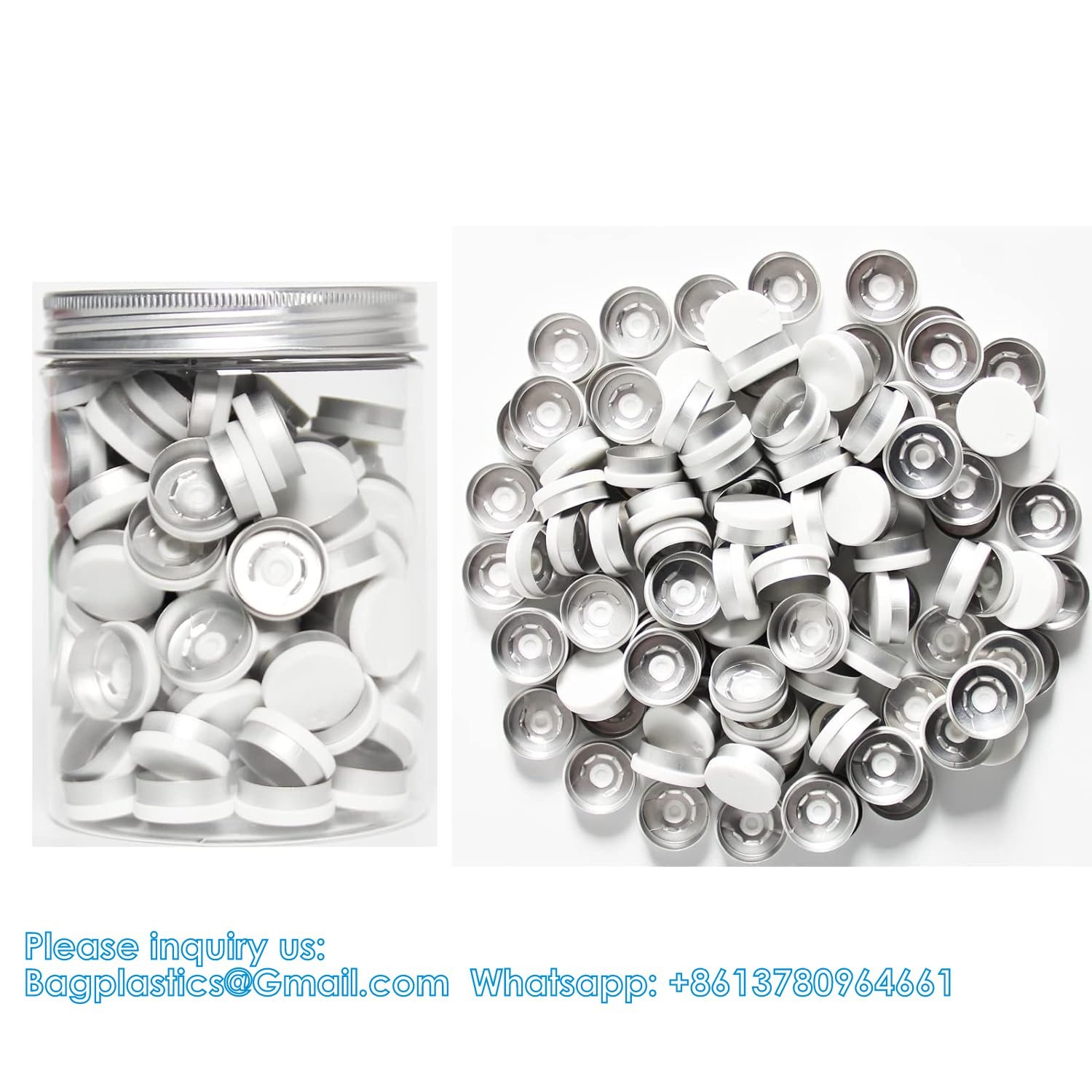 20mm Flip Top Caps Aluminum-Plastic Black Caps for Glass Vial Crimp Caps with White PTFE and Red Silicone Septa