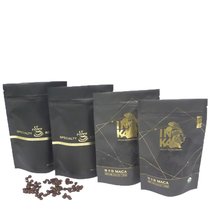 Resealable Coffee Bean Tea Packaging Bags Herbal Fillable Green With Valve