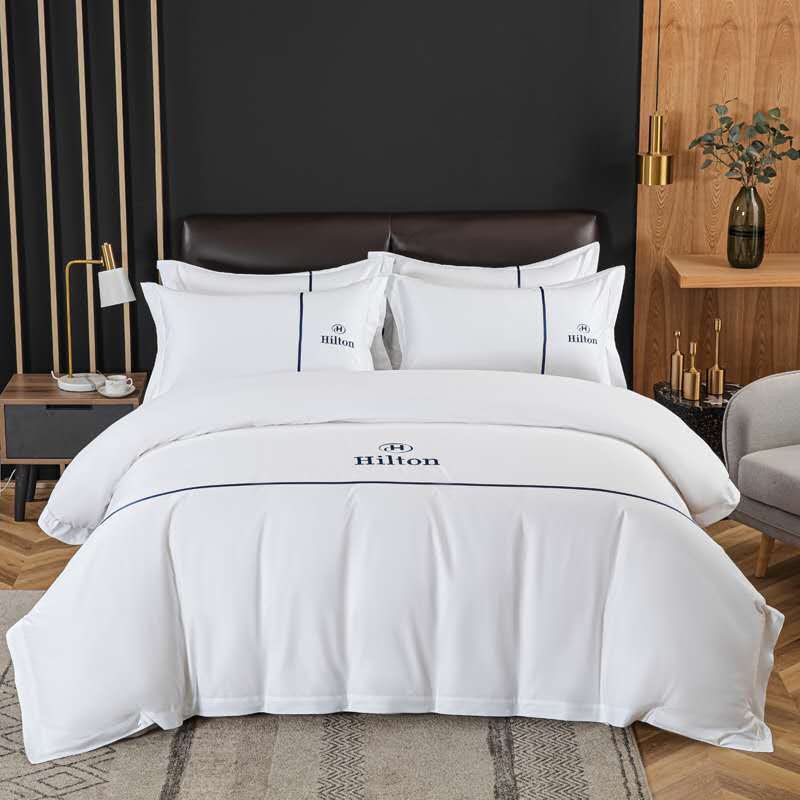 Luxury 5 Star Hilton Bedding Set Linen in 400TC Solid Pattern with Custom Duvet Cover