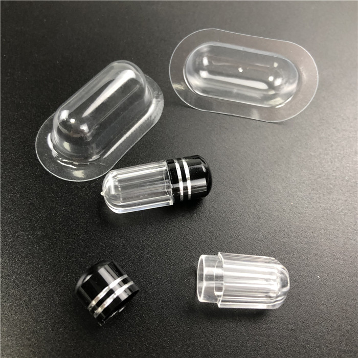 Pill Bottle Clear Small Capsule Bullet Shape Containers With Metal Cap For Rhino Pill